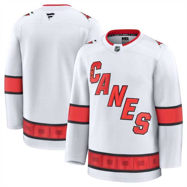 Mens Carolina Hurricanes Blank White 2024-25 Away Stitched Hockey Jersey Dzhi